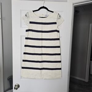 Vineyard Vines Navy Striped Lace Dress Size 8